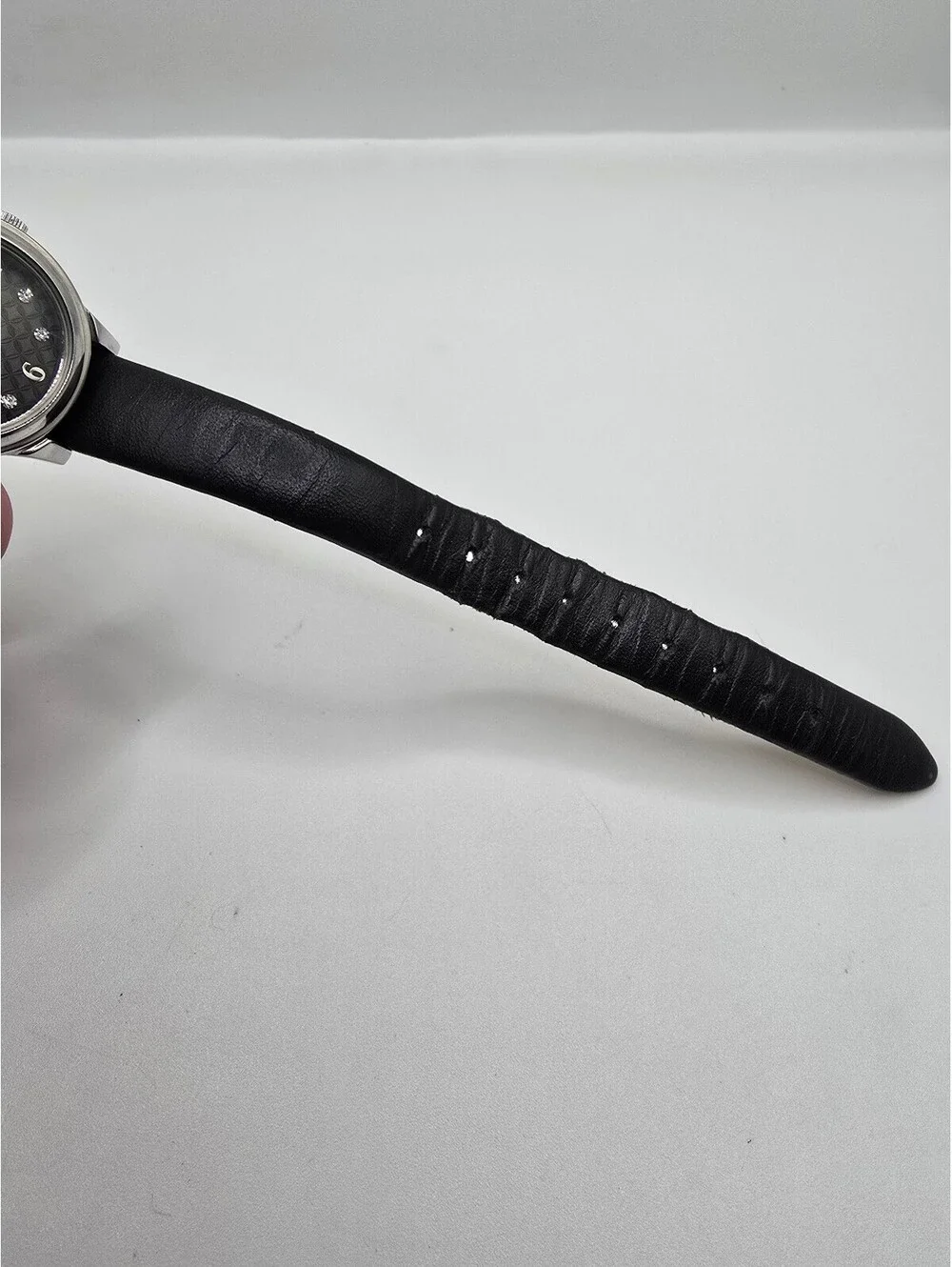Timex Women’s Quartz Analog Watch Black Dial Date Silver Steel Black Leather